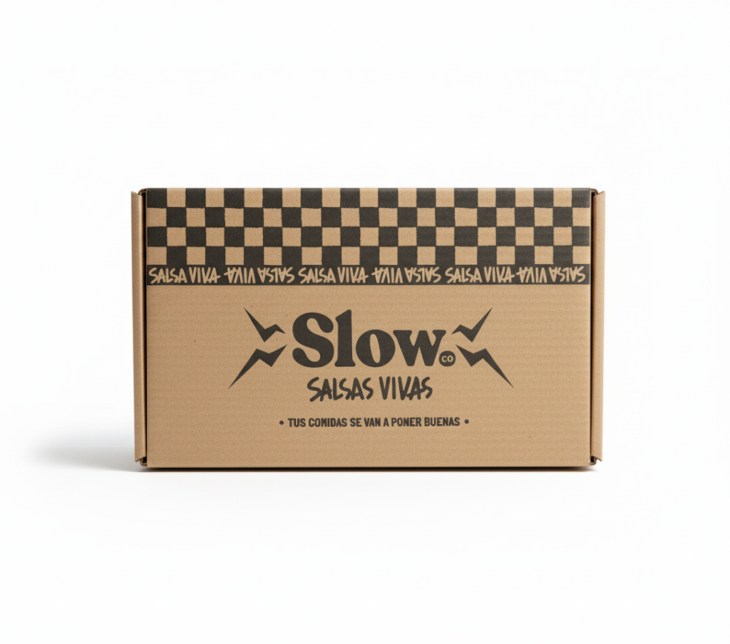 Packaging Slow Gift Box con salsas vivas fermentadas de sabores intensos