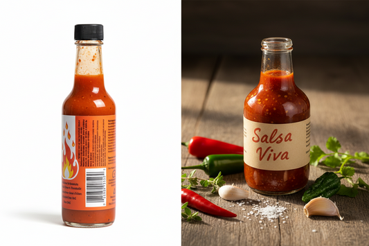 Comparación entre ultraprocesados y salsa fermentada natural con ingredientes reales