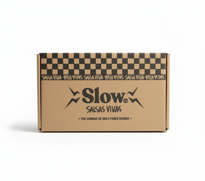 Packaging Slow Gift Box con salsas vivas fermentadas de sabores intensos
