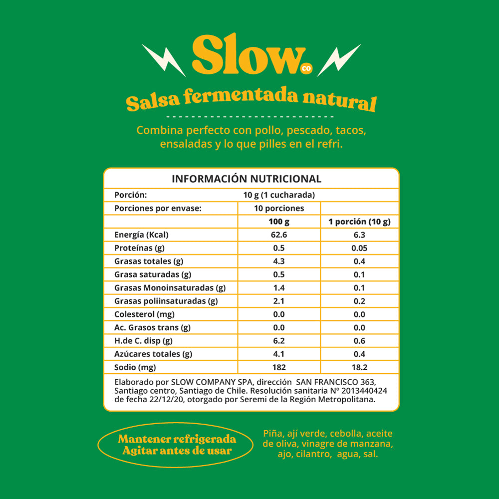 Ficha técnica salsa fermentada de piña y ají verde