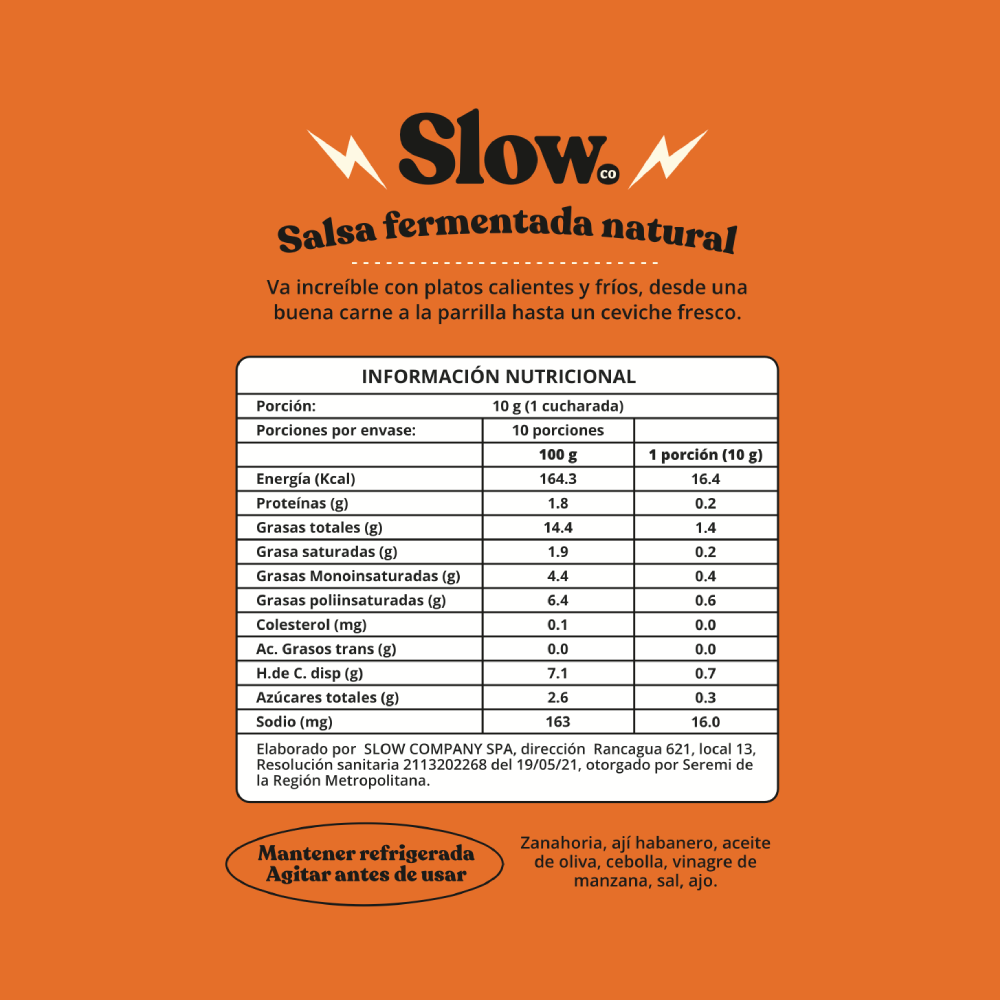 Salsa fermentada de habanero intenso - 100% natural y sin cocción