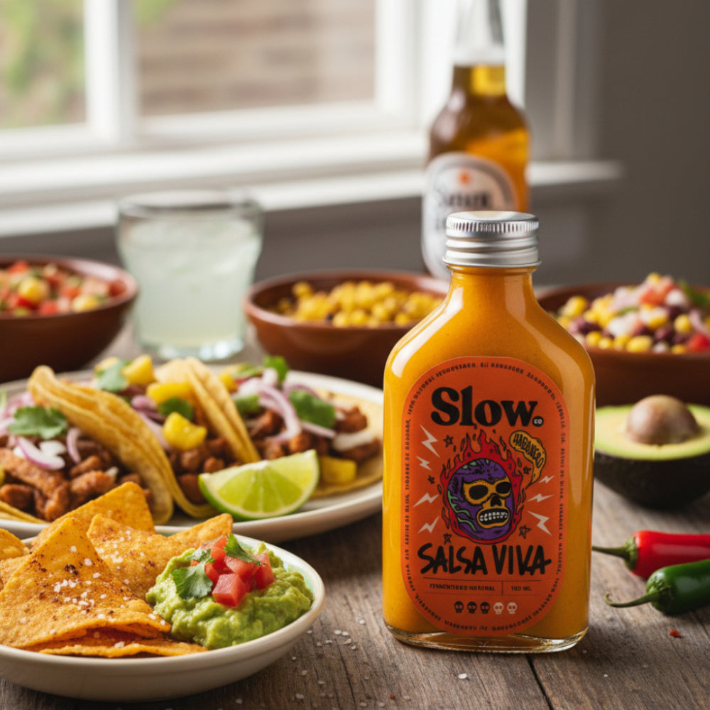 Salsa picante fermentada de habanero con probióticos naturales - vista detalle