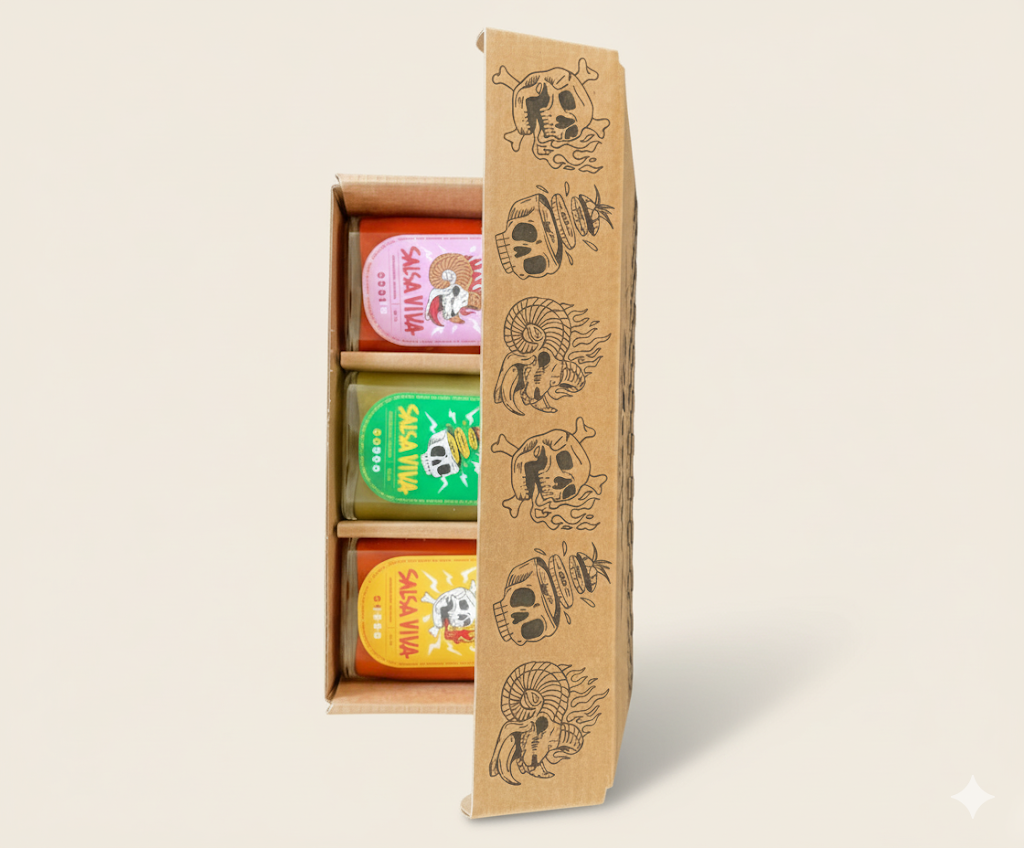 Slow Gift Box con tres salsas fermentadas artesanales en caja de regalo