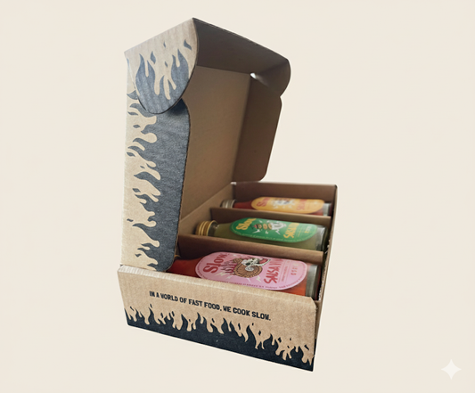 Caja de regalo Slow Company con selección de salsas vivas fermentadas